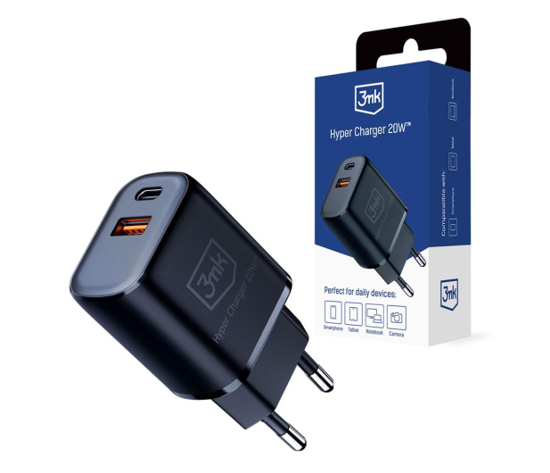 3MK 20W 1xUSB-C +USB-A PD QC bez kabla Czarna 3M005901 - 1228060 - zdjęcie 3